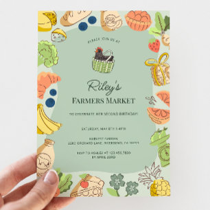 Invitation Marché des agriculteurs verts Fête d'anniversaire