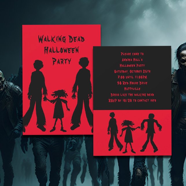 Invitation Marcher des zombies morts fête d'Halloween (Créateur téléchargé)
