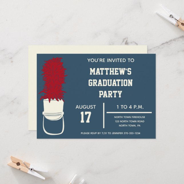 Invitation Marching Band Casquette avec Feathers Custom Party (Devant/Arrière en situation)