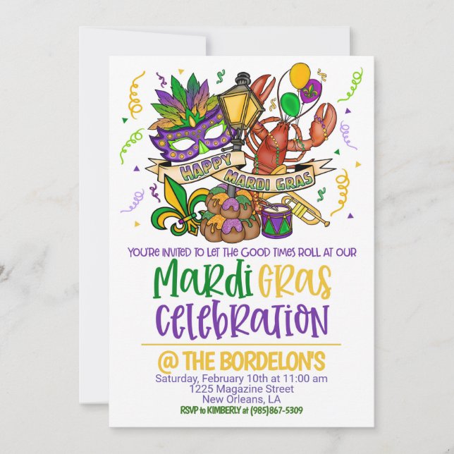 Invitation Mardi Gras (Devant)