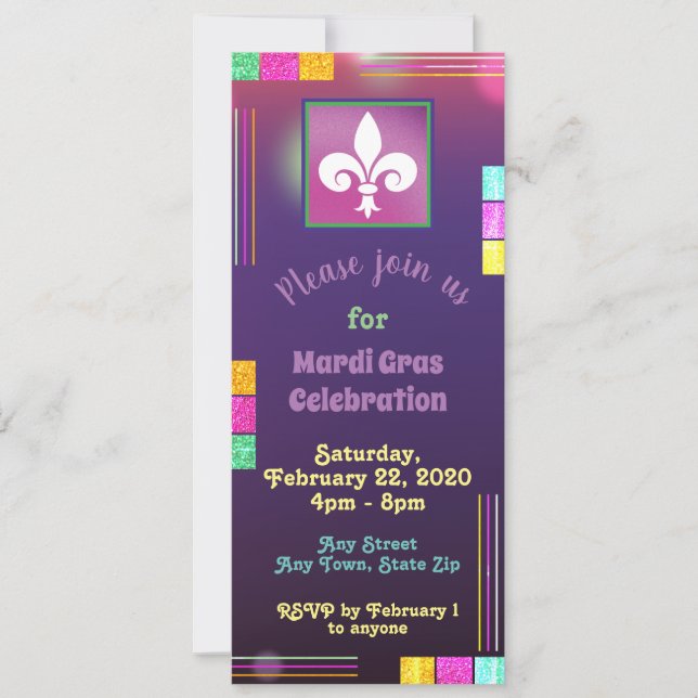 Invitation Mardi Gras (Devant)