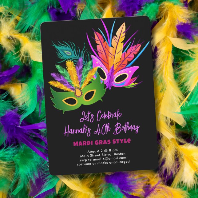 Invitation Mardi Gras (Créateur téléchargé)