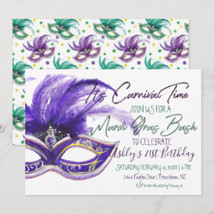 Invitation Mardi Gras Bash   21e anniversaire