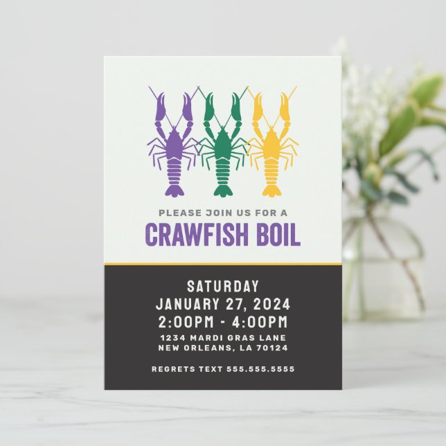 INVITATION MARDI GRAS CRAWFISH BOIL (Debout devant)