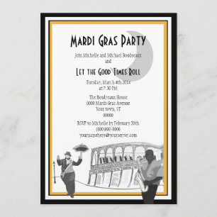 Invitation Mardi gras de jazz de la Nouvelle-Orléans