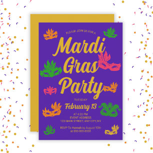 Invitation Mardi Gras Fat Mardi Carnaval