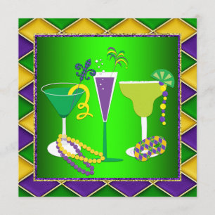 Invitation Mardi gras Fleur de Lis Mardi gras