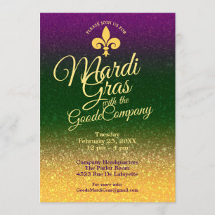 Invitation Mardi gras Mardi gras  Parti