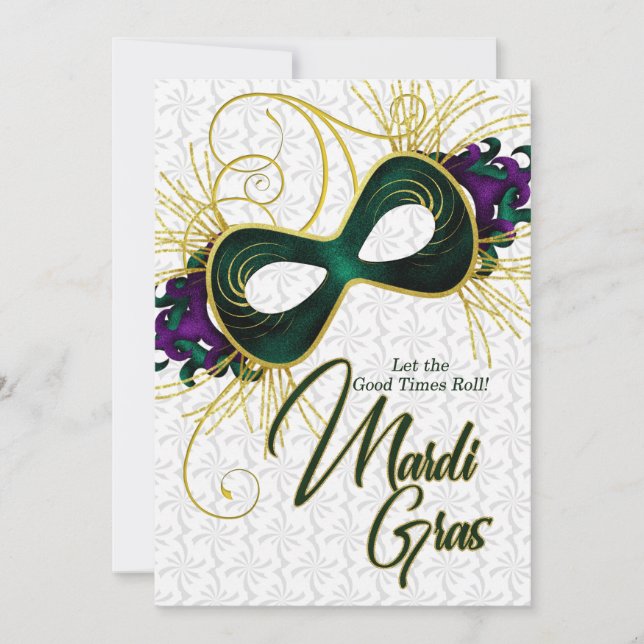 Invitation Mardi Gras Masque et Costume Party (Devant)