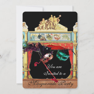 INVITATION MARDI GRAS MASQUERADE MASQUERADE MASQUES THÉÂTRE