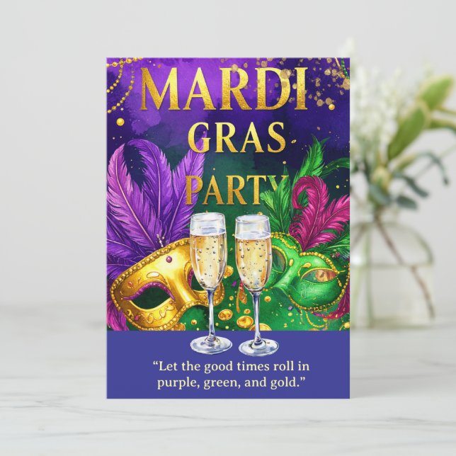 Invitation Mardi Gras Party – Let the Good Times Roll  (Debout devant)