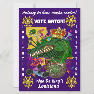 Invitation Mardi Gras Party Meilleure vue grand S'il vous pla