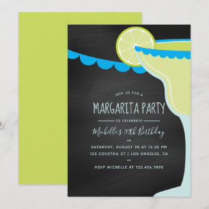 Invitation Margarita Birthday Cocktail Party Chalkboard