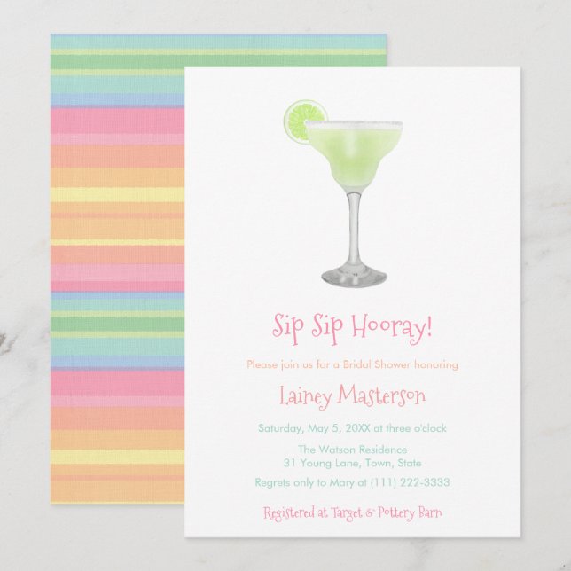 Invitation Margarita Cinco De Mayo Fête des mariées Party (Devant / Derrière)