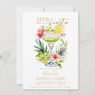 Invitation Margarita Fiesta Floral Let's Fiesta Fête des mari