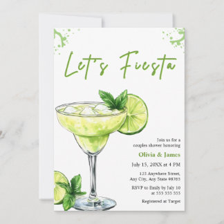 Invitation Margarita Let's Fiesta Couples Bridal Shower