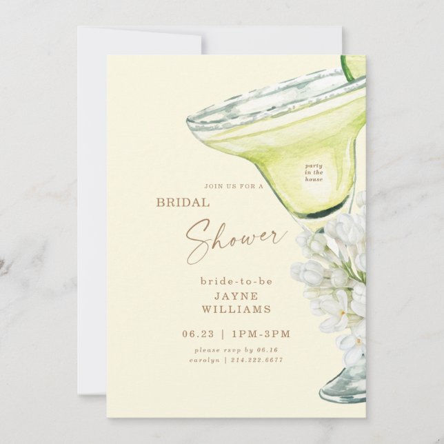 Invitation Margarita White Hydrangeas Yellow Fête des mariées (Devant)