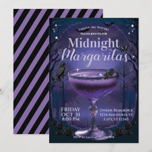 Invitation Margaritas à minuit Soirée Cocktail (violet)
