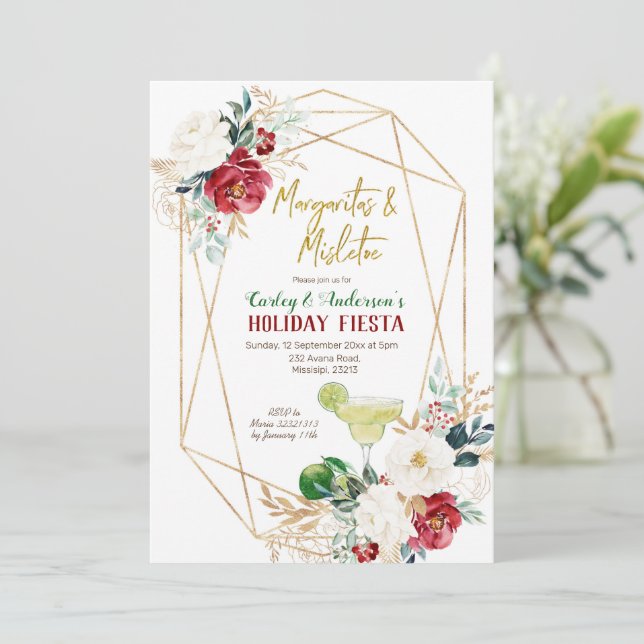 Invitation Margaritas et la fête de Noël de Mistletoe (Debout devant)