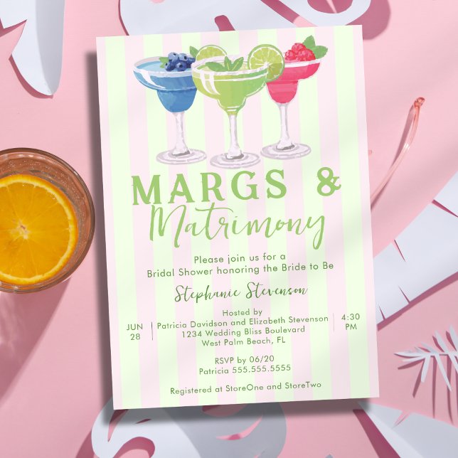 Invitation Marges et Mariage Fête des mariées verte à la ment (Créateur téléchargé)