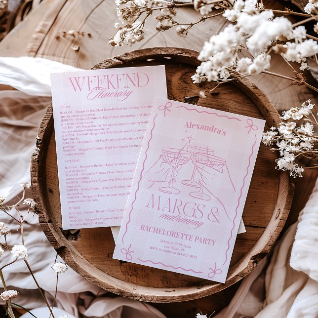 Invitation Marges Roses Et Bachelorette De Mariage (Créateur téléchargé)