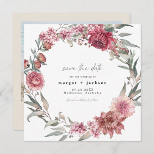 Invitation MARGOT Carré Dusty Rose Blush Photo Enregistrer la
