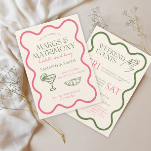 Invitation Margs & Mariage Bachelorette Fin de semaine main t