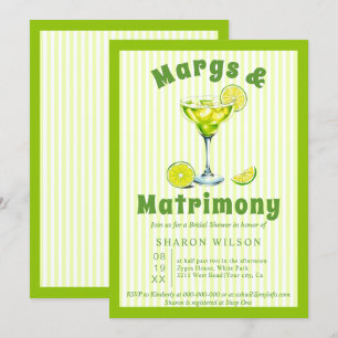 Invitation Margs & Mariage cocktail vert nuptiale douche