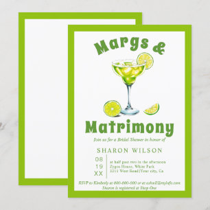 Invitation Margs & Mariage cocktail vert nuptiale douche