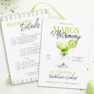 Invitation Margs Mariage Margaritas Citron Enterrement de Vie