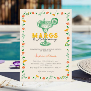 Invitation Margs & Mariage Margaritas Coctail Douche nuptiale