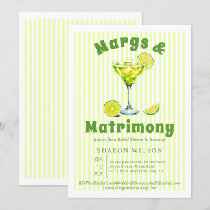 Invitation Margs & Matrimony cocktails rayures nuptiale douch