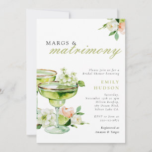 Invitation Margs & Matrimony Margarita Floral Shower de Maria