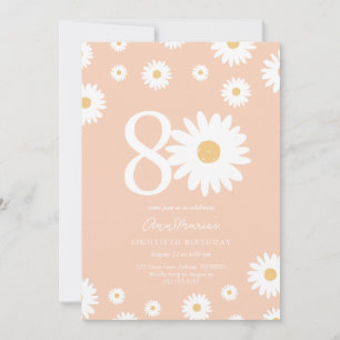 Invitation Marguerite Intemporelle Quatre-Vingts Ans