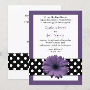 Invitation marguerite pois