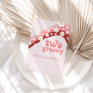 Invitation Marguerite rétro Deux super boho floral deuxième a
