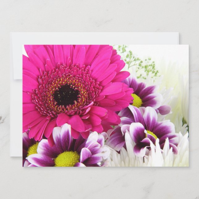 Invitation Marguerite rose de Gerbera (Devant)
