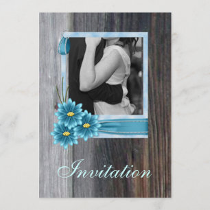 Invitation marguerite rustique mariage campagnard ouest