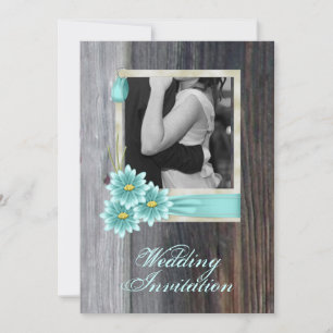 Invitation marguerite rustique mariage campagnard ouest