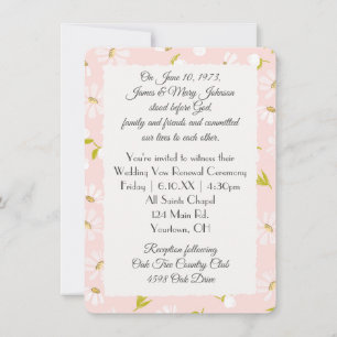 Invitation Marguerites blanches sur le renouvellement de Vow 