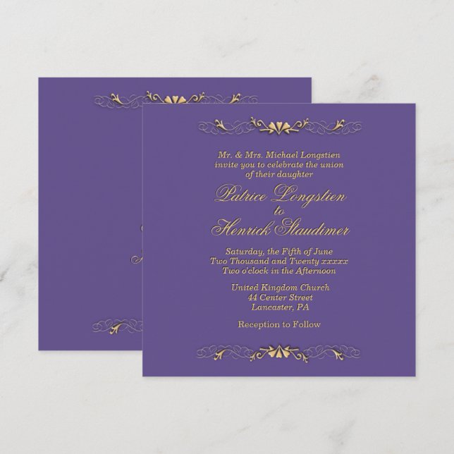 Invitation Mariage (Devant / Derrière)