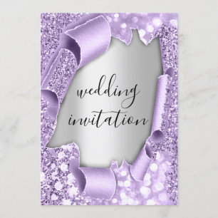 Invitation Mariage 3D Effet Élégante Parties scintillant d'ar