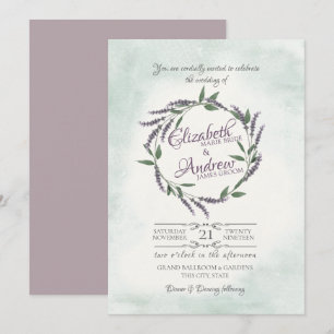 Invitation Mariage à anneau de vigne de lavande