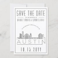 Mariage à Austin | Enregistrez la date avec une sk
