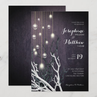 Invitation Mariage à chaîne de lumière verticale cristalline 