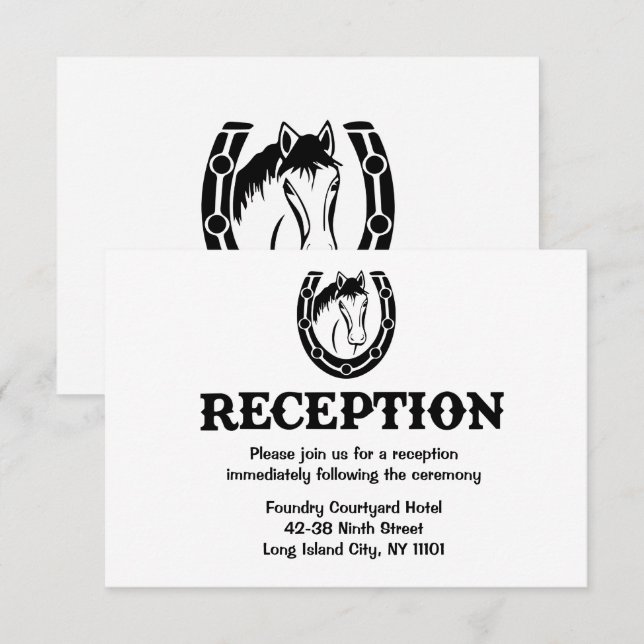 Invitation Mariage à cheval de réception occidentale en campa (Devant / Derrière)