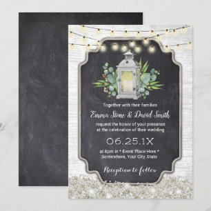 Invitation Mariage à cordes de fleurs blanches rustiques