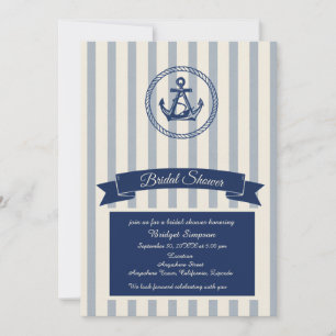 Invitation Mariage à destination Anchor Stripe Maritime showe