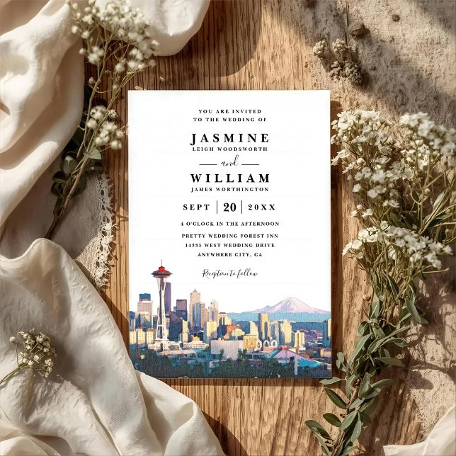 Invitation Mariage à destination avec QR code moderne sur la  (Créateur téléchargé)