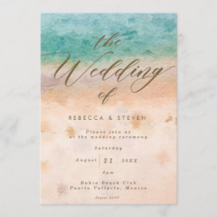 Invitation mariage à destination de la plage tropicale